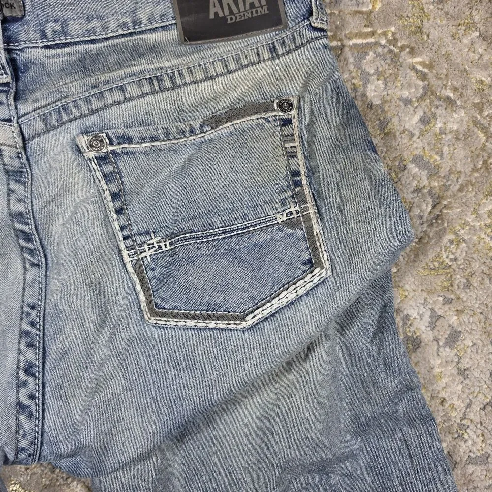 Read Ariat M2 Relaxed Bootcut Jeans Mens 34x32 Medium Wash Blue Denim